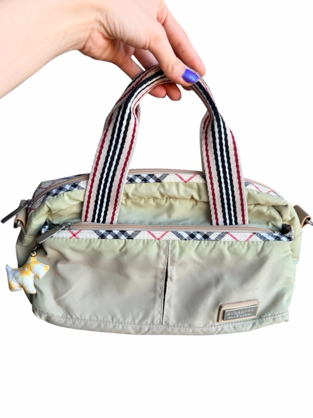 Vintage Y2K Burberry Blue Label Nylon Beige Small Purse Bag Authentic Women’s